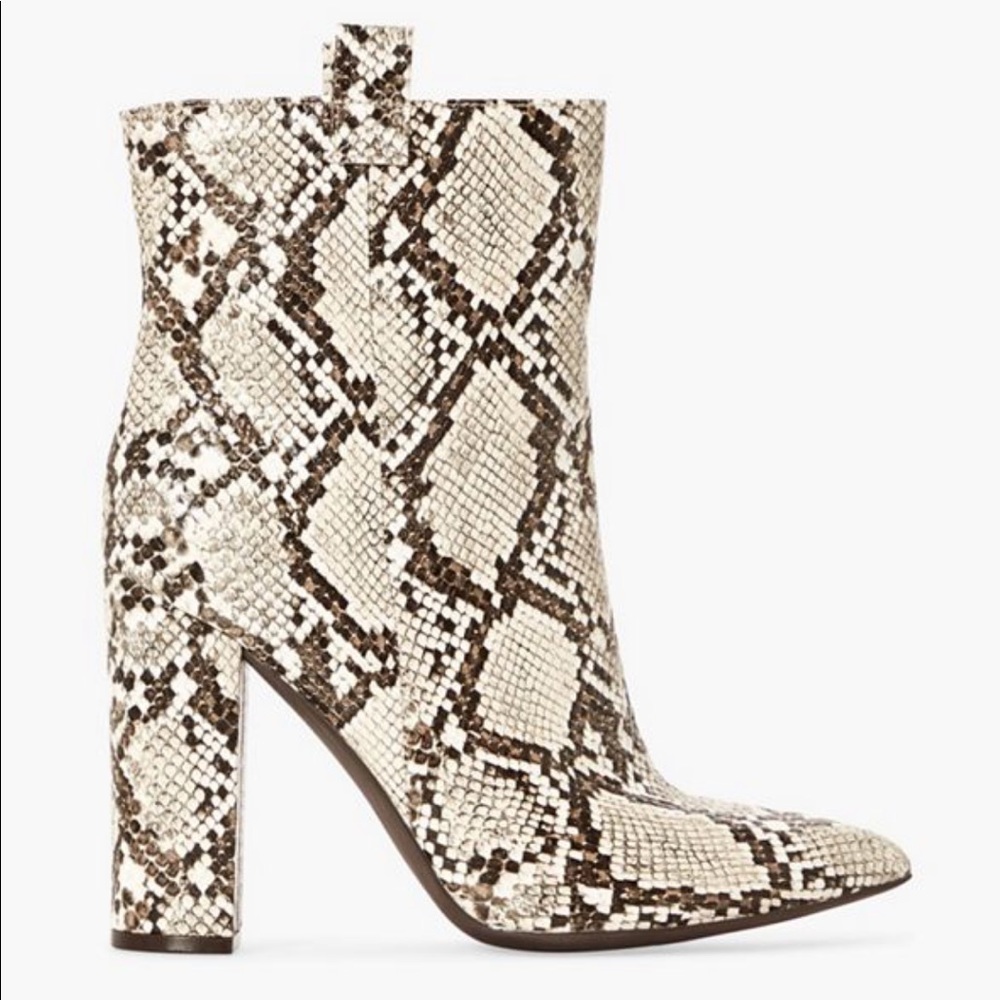 Snake Print Block Heel Bootie - image 2